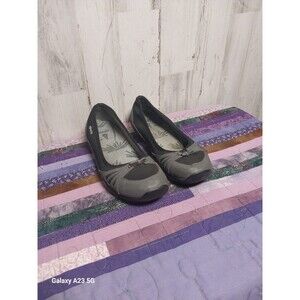 Ahnu Women's Paris Ballet Flat Gray/ Black Slip On Sz 10 US